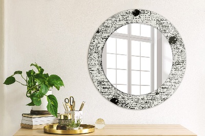Espejo redondo con marco impreso Patrón de garabatos