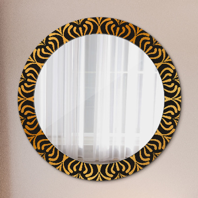 Espejo redondo estampado Mandala de oro
