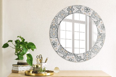 Espejo redondo decorativo impreso Adornos geométricos