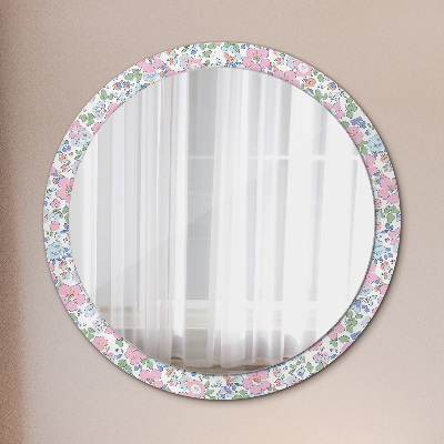 Espejo redondo decorativo impreso Flores suaves
