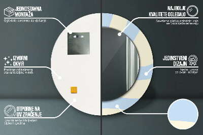 Espejo redondo con marco impreso Forma abstracta