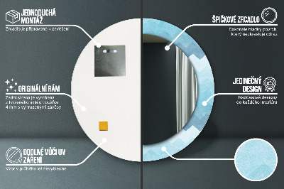 Espejo redondo decorativo impreso Patrón de chevron