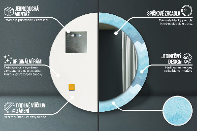 Espejo redondo decorativo impreso Patrón de chevron
