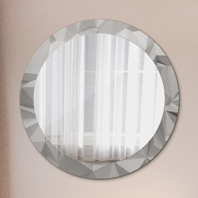 Espejo redondo decorativo impreso Cristal blanco abstracto