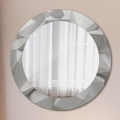 Espejo redondo decorativo impreso Cristal blanco abstracto