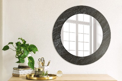 Espejo redondo decorativo impreso Piedra negra