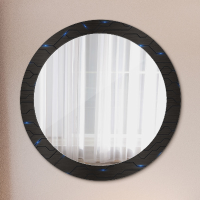 Espejo redondo estampado Abstracto futurista