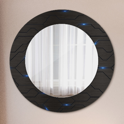 Espejo redondo estampado Abstracto futurista