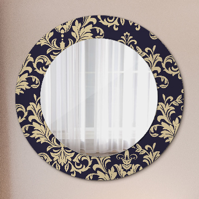 Espejo redondo con marco impreso Patrón floral