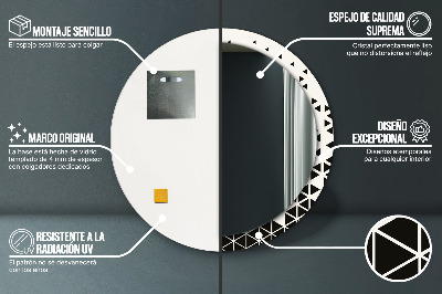 Espejo redondo estampado Geométrico abstracto