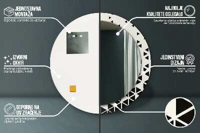 Espejo redondo estampado Geométrico abstracto