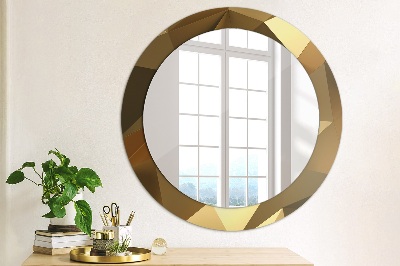 Espejo redondo decorativo impreso Abstracto de oro