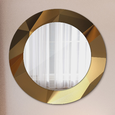 Espejo redondo decorativo impreso Abstracto de oro