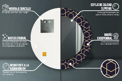 Espejo redondo decorativo impreso Abstracto geométrico