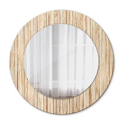 Espejo redondo decorativo impreso Paja de bambú
