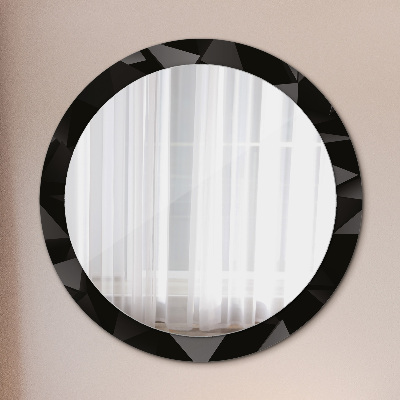 Espejo redondo estampado Negro abstracto