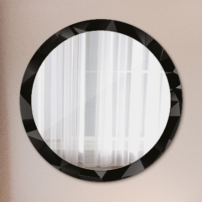 Espejo redondo estampado Negro abstracto