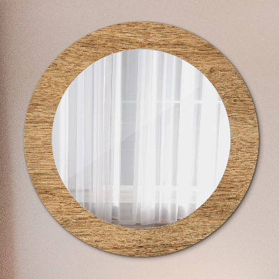 Espejo redondo decorativo impreso Textura de madera