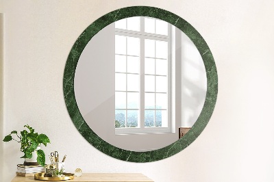 Espejo redondo con marco impreso Mármol verde