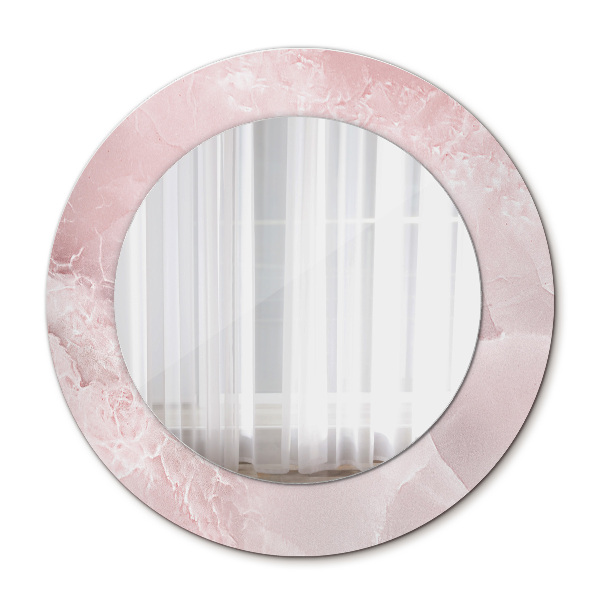 Espejo redondo estampado Piedra rosa