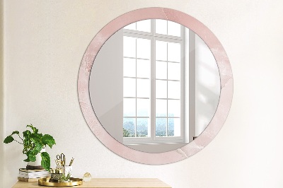 Espejo redondo estampado Piedra rosa