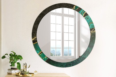 Espejo redondo decorativo impreso Mármol verde