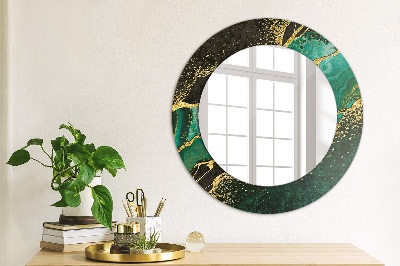 Espejo redondo decorativo impreso Mármol verde