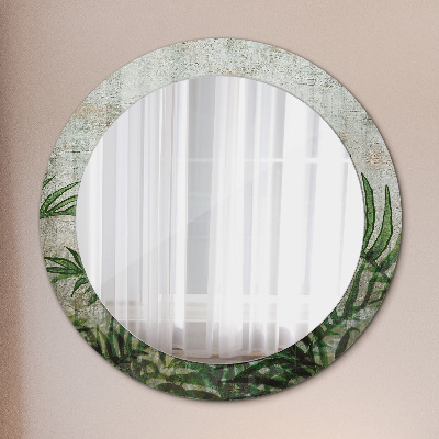 Espejo redondo decorativo impreso Hojas de helecho