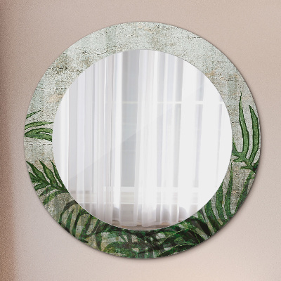 Espejo redondo decorativo impreso Hojas de helecho