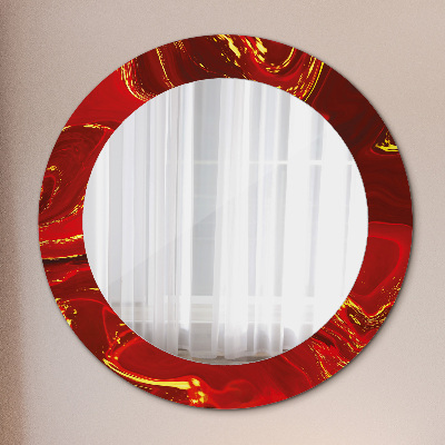 Espejo redondo decorativo impreso Mármol rojo