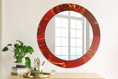 Espejo redondo decorativo impreso Mármol rojo