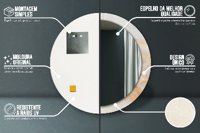 Espejo redondo decorativo impreso Mármol ónix