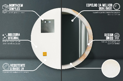 Espejo redondo decorativo impreso Mármol ónix