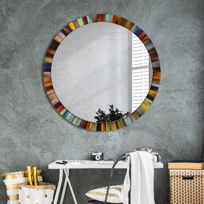 Espejo redondo decorativo impreso Diseño radial abstracto