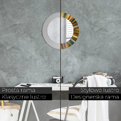 Espejo redondo decorativo impreso Diseño radial abstracto