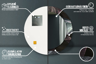 Espejo redondo decorativo impreso Hojas tropicales oscuras