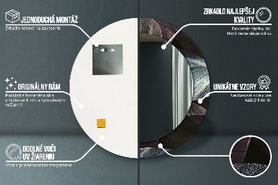 Espejo redondo decorativo impreso Hojas tropicales oscuras
