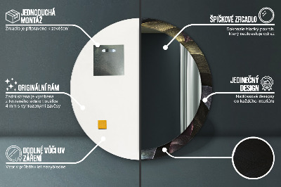 Espejo redondo decorativo impreso Hojas tropicales oscuras
