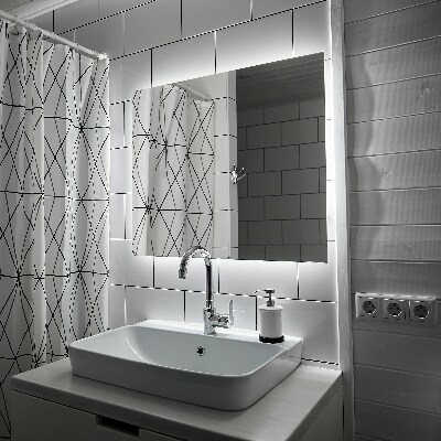 Espejo rectangular decorativo con retroiluminación LED