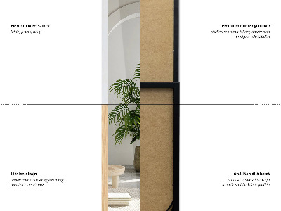 Espejo de pie con marco blanco 36x156 cm