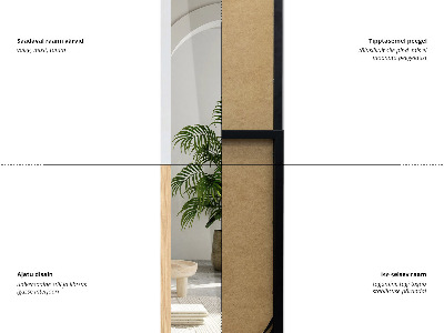 Espejo de pie con marco blanco 36x156 cm