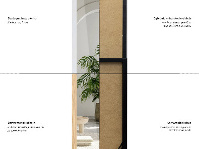 Espejo de pie con marco blanco 36x156 cm