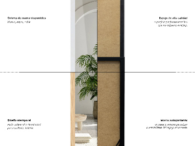 Espejo de pie on marco negro 36x156 cm