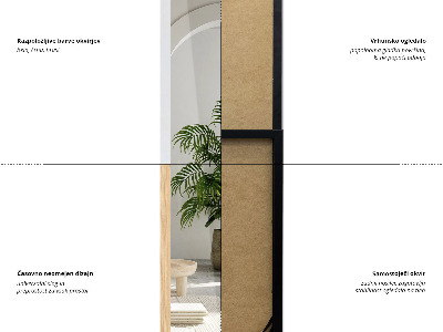 Espejo de pie on marco negro 36x156 cm