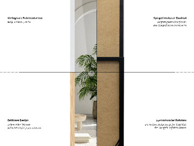 Espejo de pie on marco negro 36x156 cm