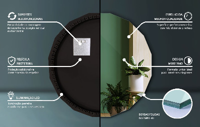 Espejo geométrico con iluminación LED