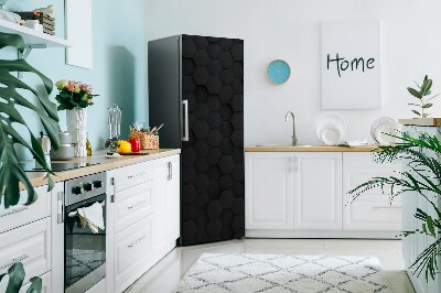 Cubierta magnética para refrigerador Patrón hexagonal negro