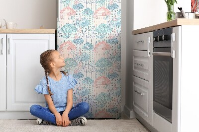 Imán decorativo para refrigerador Nubes y puntos