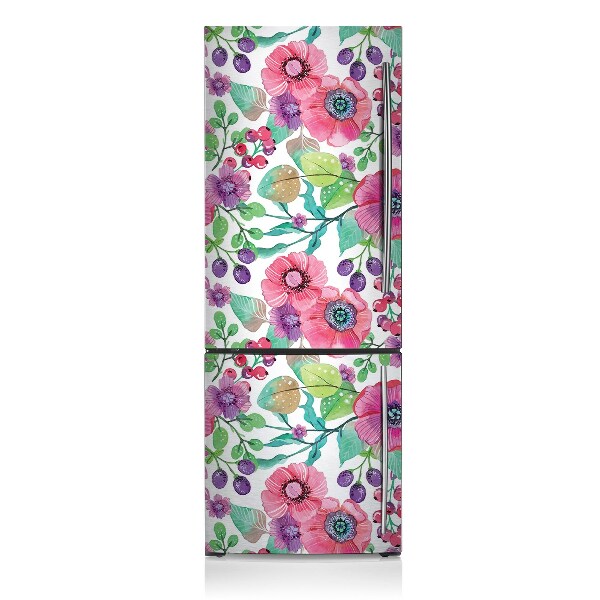 Funda magnética para refrigerador Flores y bayas