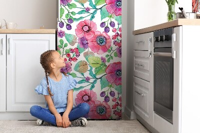 Funda magnética para refrigerador Flores y bayas